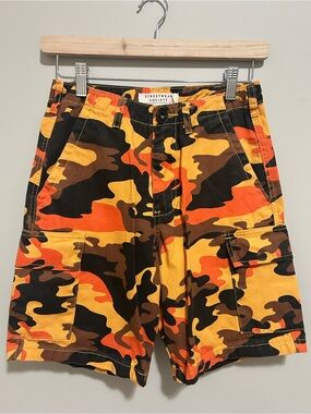 Orange Camo Cargo Shorts